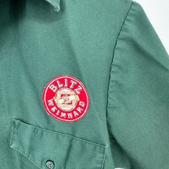 Vintage Blitz Weinhard Workers Shirt Green - Picture 2 of 6